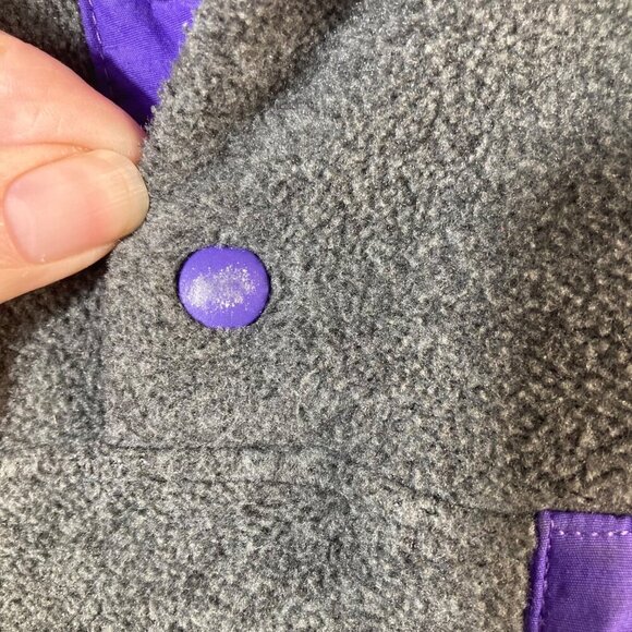 Womens Vintage Patagonia Synchilla Snap T Fleece‎ Pullover Jacket Gray Purple M - Picture 6 of 9
